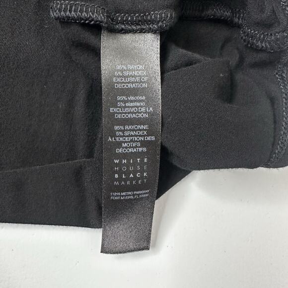 WHBM Tee Shirt Top Womens Medium Black Basic Capsule Soft Staple Career - Picture 6 of 10